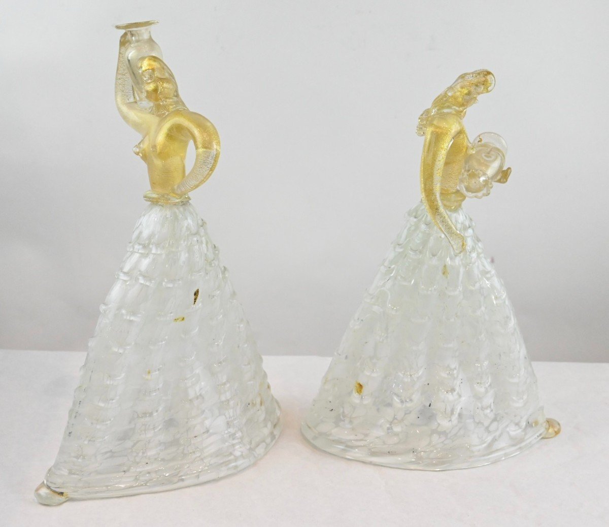 Pair Of Art Deco Women In Murano Glass - Italy 1930s-photo-4